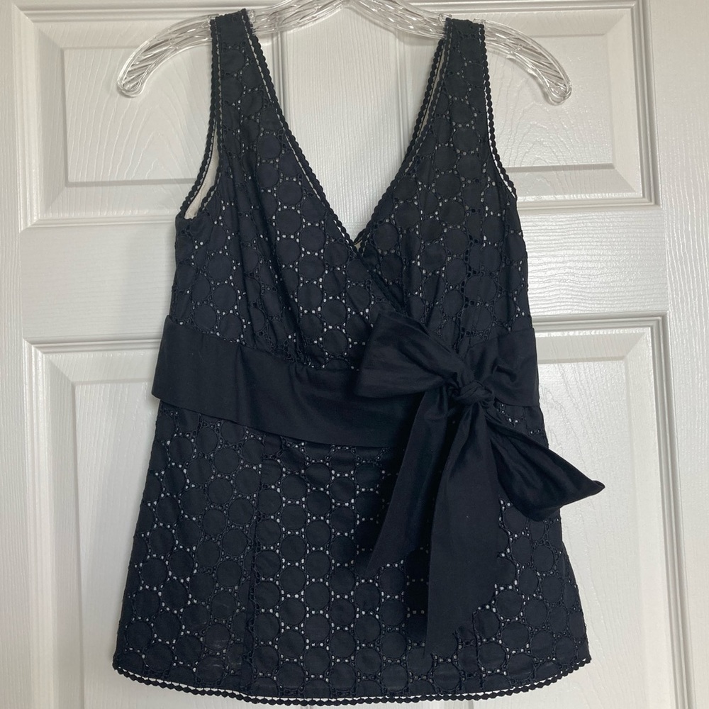 Ann Taylor Black eyelet top